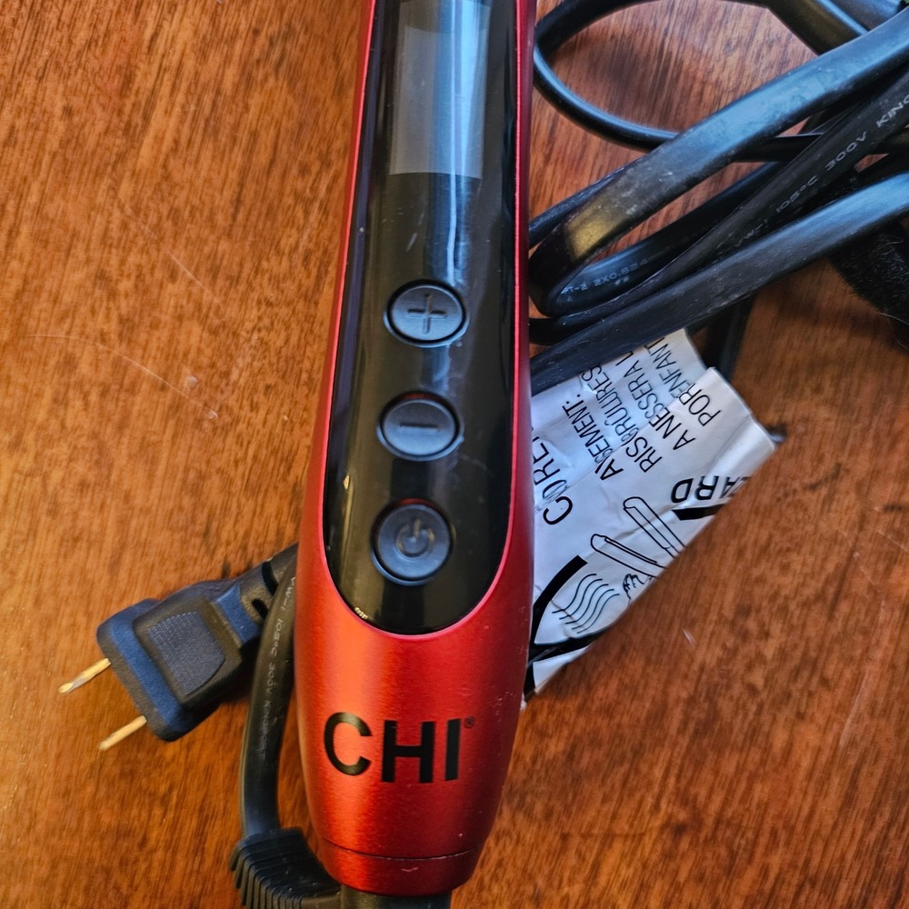 WORKS! CHI tourmaline Ceramic Heated Round Brush 1.25 Red Hot Styler CA2168 - Picture 3 of 7